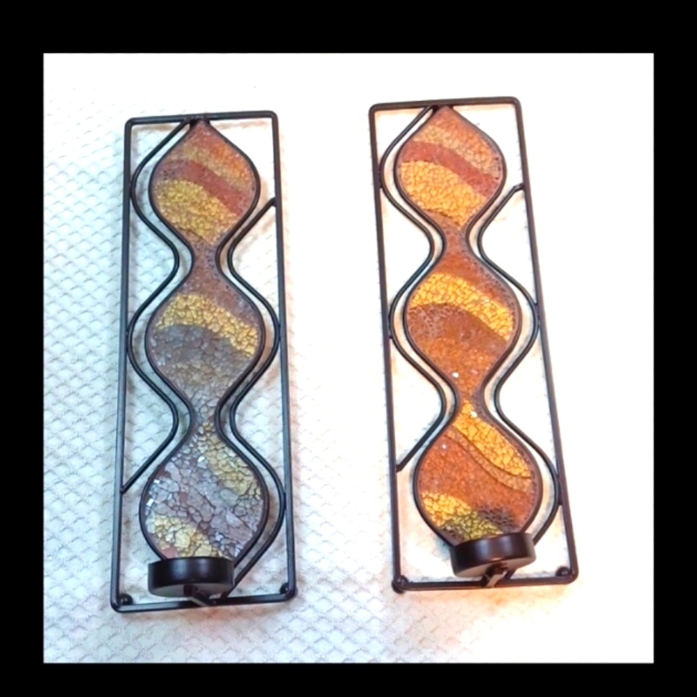 Elements  Brown Mosaic Black Display Wall Decor 2 Set